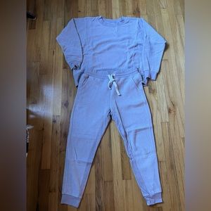 Faux fur jogger lounge set